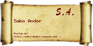 Sabo Andor névjegykártya