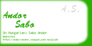 andor sabo business card